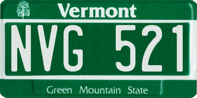 VT license plate NVG521