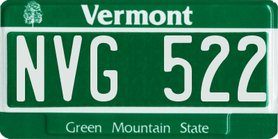 VT license plate NVG522