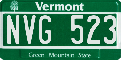 VT license plate NVG523