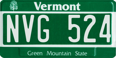 VT license plate NVG524
