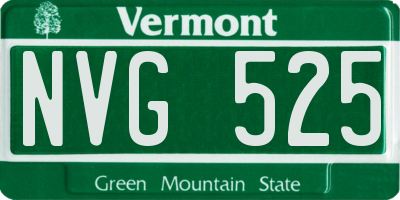 VT license plate NVG525