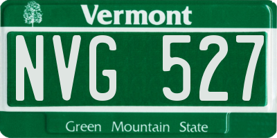 VT license plate NVG527