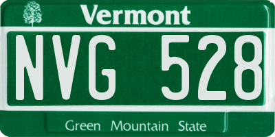 VT license plate NVG528