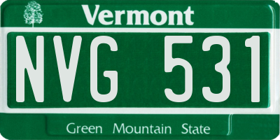 VT license plate NVG531