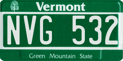 VT license plate NVG532