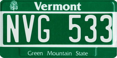 VT license plate NVG533