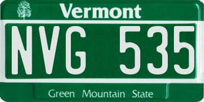 VT license plate NVG535