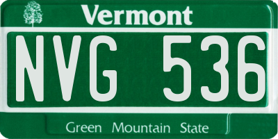 VT license plate NVG536