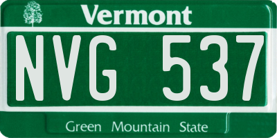 VT license plate NVG537