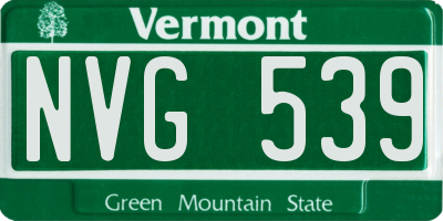 VT license plate NVG539
