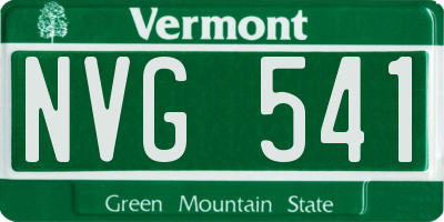 VT license plate NVG541
