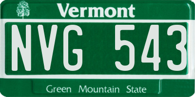 VT license plate NVG543