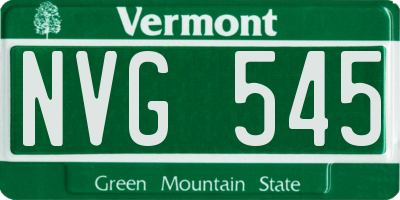 VT license plate NVG545