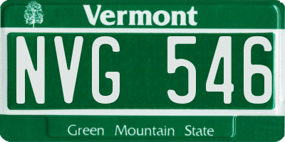 VT license plate NVG546