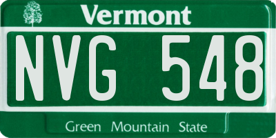 VT license plate NVG548