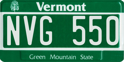 VT license plate NVG550