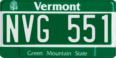 VT license plate NVG551