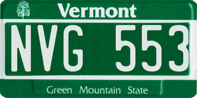 VT license plate NVG553