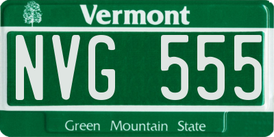 VT license plate NVG555
