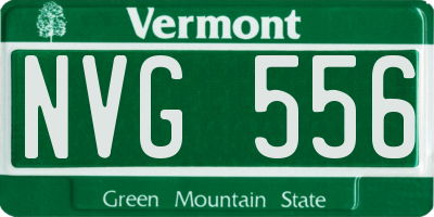 VT license plate NVG556