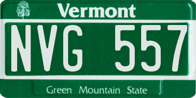 VT license plate NVG557