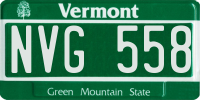 VT license plate NVG558