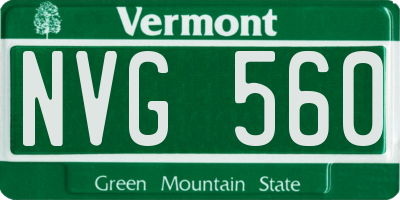 VT license plate NVG560