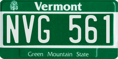 VT license plate NVG561