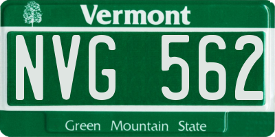 VT license plate NVG562