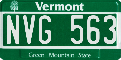 VT license plate NVG563