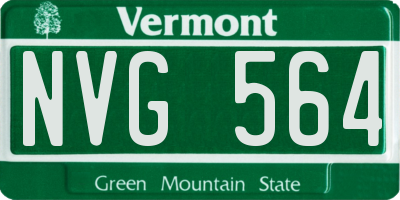 VT license plate NVG564