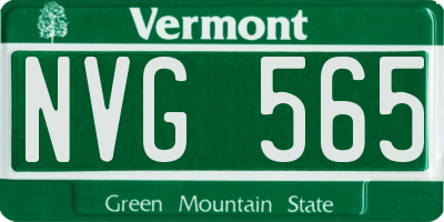 VT license plate NVG565