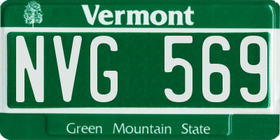VT license plate NVG569