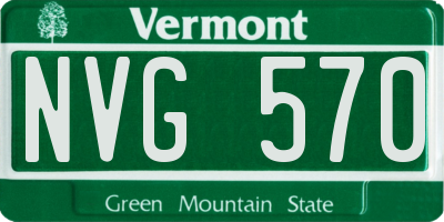 VT license plate NVG570