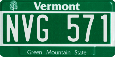 VT license plate NVG571