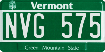VT license plate NVG575