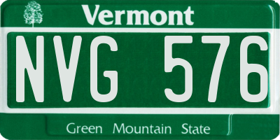 VT license plate NVG576
