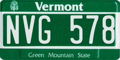 VT license plate NVG578