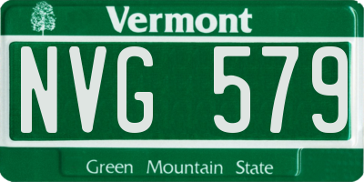 VT license plate NVG579