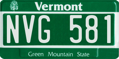 VT license plate NVG581