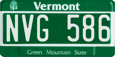 VT license plate NVG586