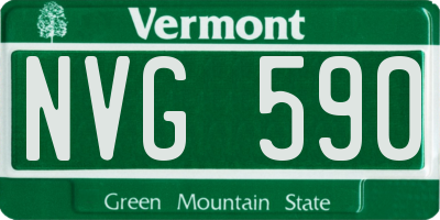 VT license plate NVG590