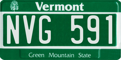 VT license plate NVG591