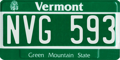 VT license plate NVG593