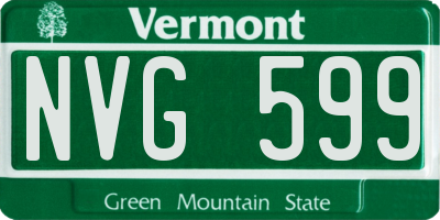 VT license plate NVG599