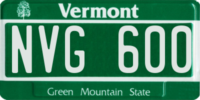VT license plate NVG600