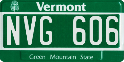VT license plate NVG606