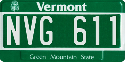 VT license plate NVG611