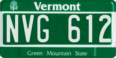 VT license plate NVG612