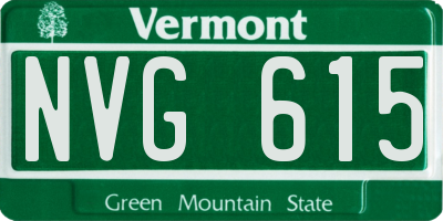 VT license plate NVG615